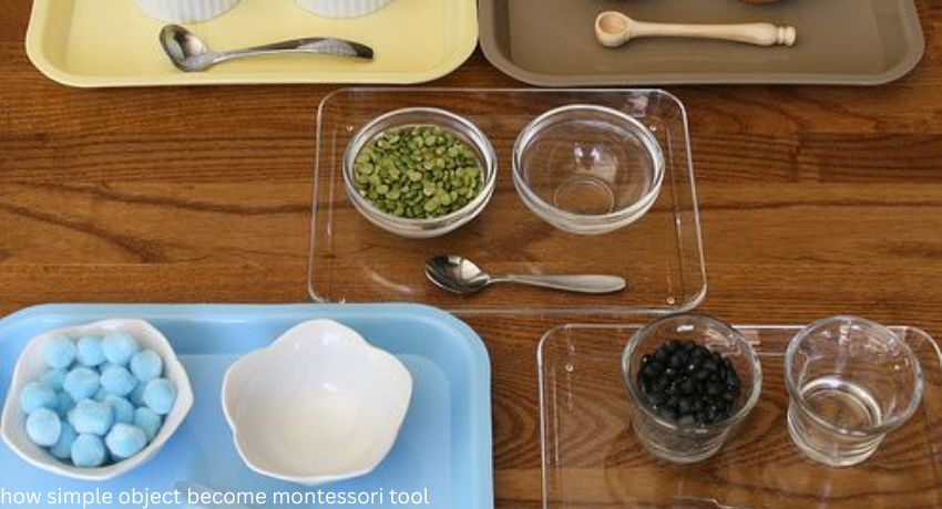 An image of how simple object becomes Montessori tools